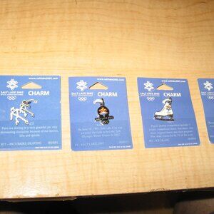 Vintage 2002 Winter Olympics Salt Lake City UT Skating Charms Lot of 4